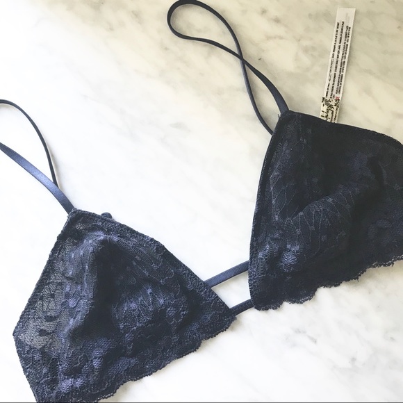 Free People Other - Free People Lace Bralette Navy Blue NWOT Small